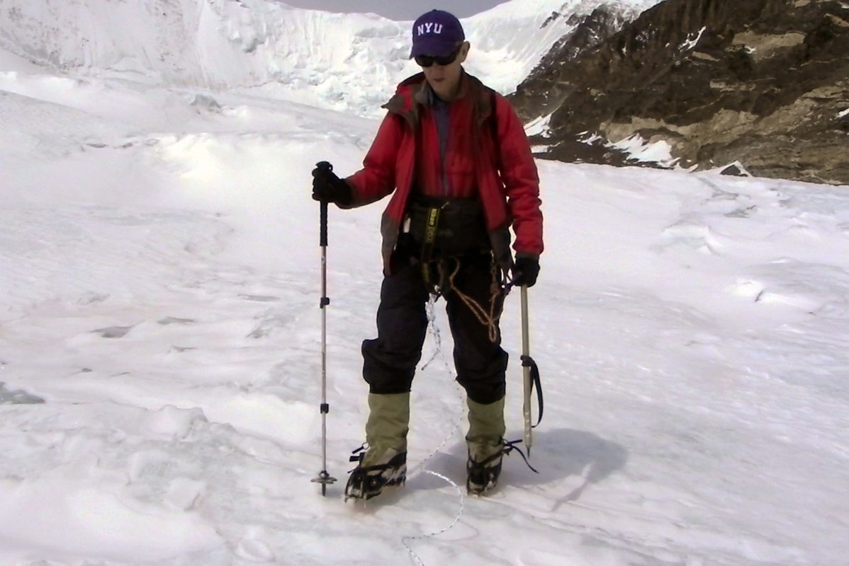 10 Jerome Ryan Crossing The East Rongbuk Glacier On The Way To Lhakpa Ri Camp I 